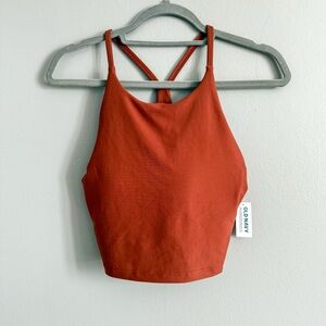 NWT Old Navy Active Powersoft Sports Bra Tank Rust Orange Built-In Bra Size M